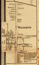 Walworth Village, New York 1858 Old Town Map Custom Print - Wayne Co.