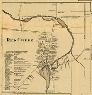 Red Creek, New York 1858 Old Town Map Custom Print - Wayne Co.