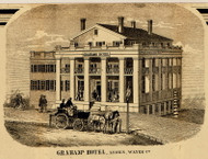 Grahams Hotel, New York 1858 Old Town Map Custom Print - Wayne Co.