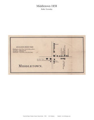 Middletown - Butler Township, Pennsylvania 1858 Old Town Map Custom Print - Adams Co.