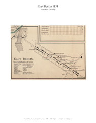 East Berlin - Hamilton Township, Pennsylvania 1858 Old Town Map Custom Print - Adams Co.