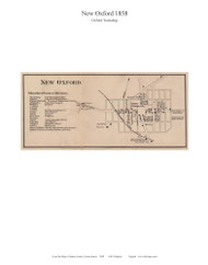 New Oxford - Oxford Township, Pennsylvania 1858 Old Town Map Custom Print - Adams Co.