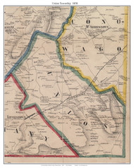 Union Township, Pennsylvania 1858 Old Town Map Custom Print - Adams Co.