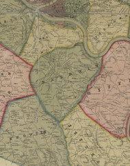 Baldwin Township, Pennsylvania 1851 Old Town Map Custom Print - Allegheny Co.