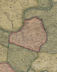 Fenn Township, Pennsylvania 1851 Old Town Map Custom Print - Allegheny Co.