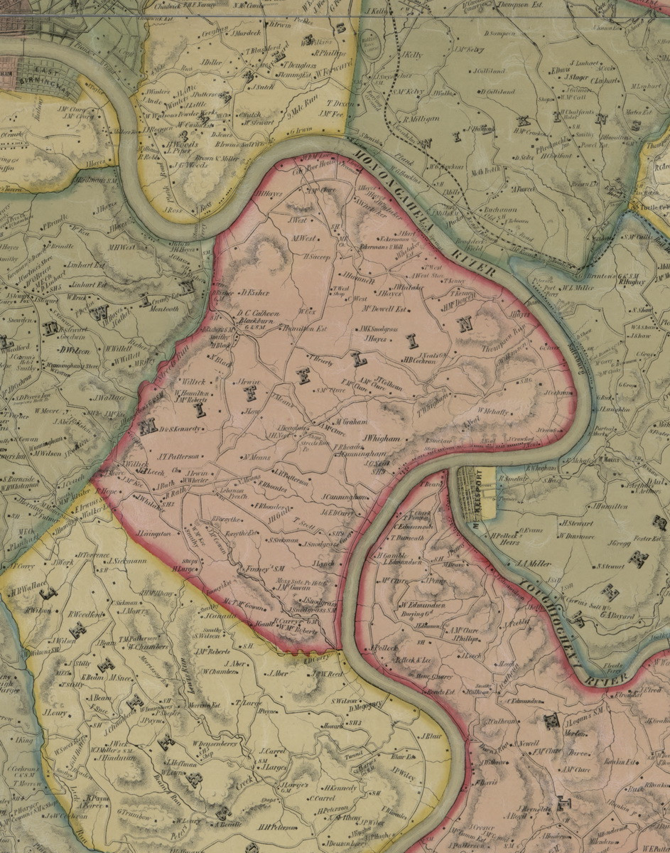 Mifflin Township, Pennsylvania 1851 Old Town Map Custom Print ...