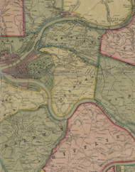 Peebles Township, Pennsylvania 1851 Old Town Map Custom Print - Allegheny Co.