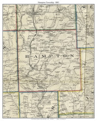 Hampton Township, Pennsylvania 1883 Old Town Map Custom Print - Allegheny Co.