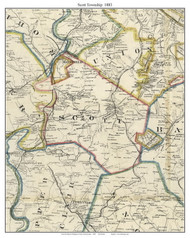 Scott Township, Pennsylvania 1883 Old Town Map Custom Print - Allegheny Co.