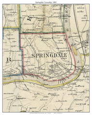 Springdale Township, Pennsylvania 1883 Old Town Map Custom Print - Allegheny Co.