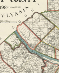 Leet Township, Pennsylvania 1898 Old Town Map Custom Print - Allegheny Co.