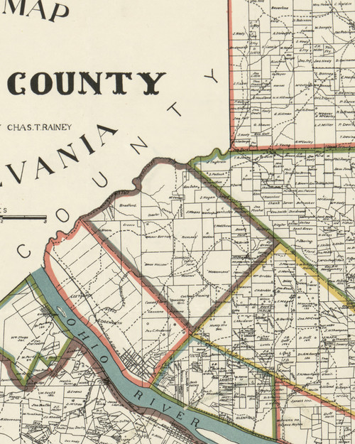 Sewickley Township, Pennsylvania 1898 Old Town Map Custom Print