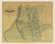 Borough of Hamburg, Pennsylvania 1860 Old Town Map Custom Print - Berks Co.