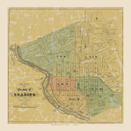 City of Reading, Pennsylvania 1860 Old Town Map Custom Print - Berks Co.