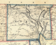 Athens Township, Pennsylvania 1858 Old Town Map Custom Print - Bradford Co.