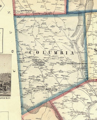Columbia Township, Pennsylvania 1858 Old Town Map Custom Print - Bradford Co.