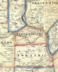 North Towanda Township, Pennsylvania 1858 Old Town Map Custom Print - Bradford Co.