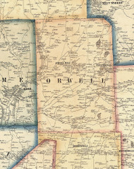 Orwell Township, Pennsylvania 1858 Old Town Map Custom Print - Bradford Co.
