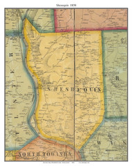 Sheshequin Township, Pennsylvania 1858 Old Town Map Custom Print - Bradford Co.