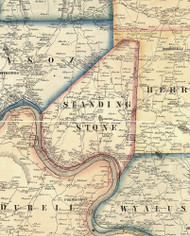 Standing Stone Township, Pennsylvania 1858 Old Town Map Custom Print - Bradford Co.