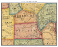 Towanda and North Towanda Township, Pennsylvania 1858 Old Town Map Custom Print - Bradford Co.