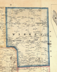 Warren Township, Pennsylvania 1858 Old Town Map Custom Print - Bradford Co.