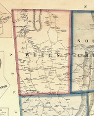 Wells Township, Pennsylvania 1858 Old Town Map Custom Print - Bradford Co.