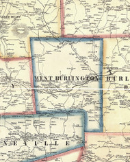 West Burlington Township, Pennsylvania 1858 Old Town Map Custom Print - Bradford Co.