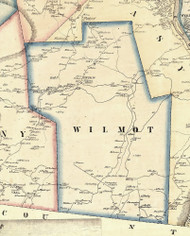 Wilmot Township, Pennsylvania 1858 Old Town Map Custom Print - Bradford Co.