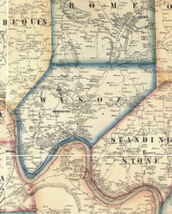 Wysoz Township, Pennsylvania 1858 Old Town Map Custom Print - Bradford Co.