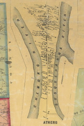 Athens Village - Bradford Co., Pennsylvania 1858 Old Town Map Custom Print - Bradford Co.