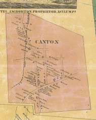 Canton Village - Bradford Co., Pennsylvania 1858 Old Town Map Custom Print - Bradford Co.
