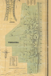 Towanda Village - Bradford Co., Pennsylvania 1858 Old Town Map Custom Print - Bradford Co.