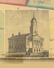 Court House - Towanda, Pennsylvania 1858 Old Town Map Custom Print - Bradford Co.