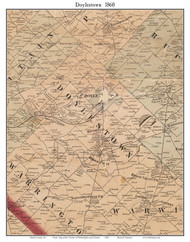 Doylestown Township, Pennsylvania 1860 Old Town Map Custom Print - Bucks Co.