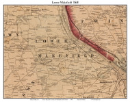 Lower Makefield Township, Pennsylvania 1860 Old Town Map Custom Print - Bucks Co.