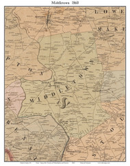 Middletown Township, Pennsylvania 1860 Old Town Map Custom Print - Bucks Co.