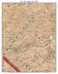 New Britain Township, Pennsylvania 1860 Old Town Map Custom Print - Bucks Co.