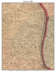 Tinicum Township, Pennsylvania 1860 Old Town Map Custom Print - Bucks Co.