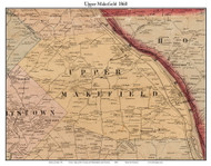 Upper Makefield Township, Pennsylvania 1860 Old Town Map Custom Print - Bucks Co.