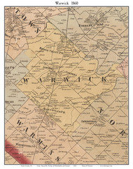 Warwick Township, Pennsylvania 1860 Old Town Map Custom Print - Bucks Co.