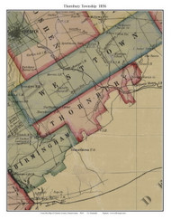 Thornbury Township, Pennsylvania 1856 Old Town Map Custom Print - Chester Co.