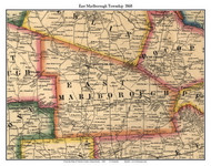 East Marlborough Township, Pennsylvania 1860 Old Town Map Custom Print - Chester Co.