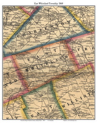 East Whiteland Township, Pennsylvania 1860 Old Town Map Custom Print - Chester Co.
