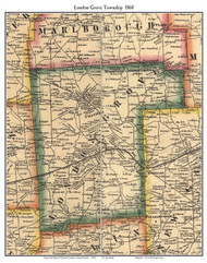 London Grove Township, Pennsylvania 1860 Old Town Map Custom Print - Chester Co.