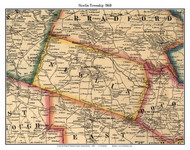 Newlin Township, Pennsylvania 1860 Old Town Map Custom Print - Chester Co.