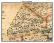 Sadsbury Township, Pennsylvania 1860 Old Town Map Custom Print - Chester Co.