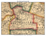 West Marlborough Township, Pennsylvania 1860 Old Town Map Custom Print - Chester Co.