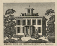 Christian Hershey Residence - Dauphin Co., Pennsylvania 1858 Old Town Map Custom Print - Dauphin Co.