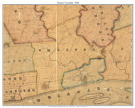 Chester Township, Pennsylvania 1848 Old Town Map Custom Print - Delaware Co.
